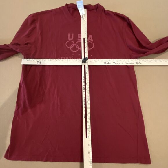 USA Olympics Shirt Mens Size Extra Large Red Long Sleeve Graphic Tee T XL - Picture 4 of 8